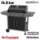BORMANN ELITE Kerti GÁZGrill 4+1 ÉGŐFEJES, ÖNTÖTTVAS RÁCcsal,  14,5 Watt (BBQ6041)