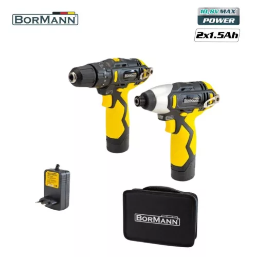 BORMANN Lite akkumulátoros fúró-cavarozógép és ütvecsavarozó készlet 12V, Li-Ion, 28/100Nm, 2x1,5Ah akku (BCD2050)