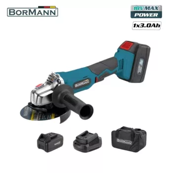   BORMANN Lite akkumulátoros sarokcsiszoló 20V,Li-Ion, Φ125mm, 8500rpm, 1x3Ah akku (BCD2630)