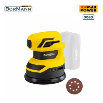   BORMANN Lite Akkumulátoros csiszológép (akkumulátor nélkül) 20V 125 mm talp, RPM: 6000/11000 (BCD2640)