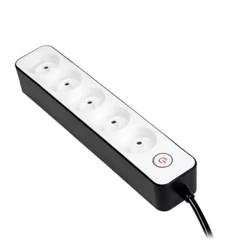   BORMANN 5 utas Konnektor elosztó,  hosszabbító aljzat, 3x1,5 mm w/ kapcsoló (BCR1012)