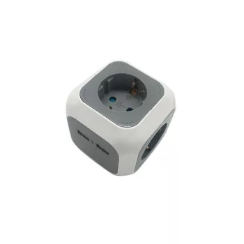   BORMANN ELOSZTÓ "KOCKA" 4 ALJZATOS KONNEKTOR ÉS 2 USB (BCR1135)