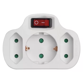   BORMANN Adapter, konnektor elosztó, ( 1 földelt, és  2 EU ) kapcsolóval (BCR1155)