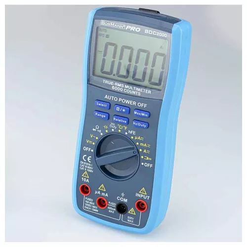 BORMANN Pro Digitális multiméter AC/DC méréshez, 600 V, hőmérséklet- és kapacitásméréssel (BDC2000)