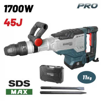   BORMANN Pro BDH3250 BONTÓKALAPÁCS SDS-MAX,  1700 Watt, 200-2100 ütés/perc, 45 J,   TARTOZÉKOKkal (BDH3250)