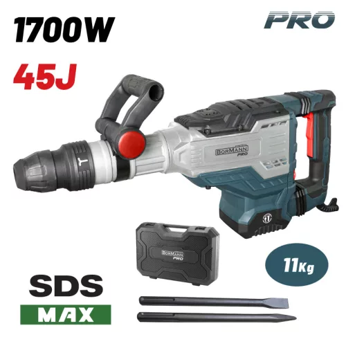 BORMANN Pro BDH3250 BONTÓKALAPÁCS SDS-MAX,  1700 Watt, 200-2100 ütés/perc, 45 J,   TARTOZÉKOKkal (BDH3250)