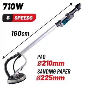   BORMANN GIPSZkartoncsiszoló 710W LED lámpa, 1000-2100rpm, 160cm, 225mm (BDS7300)
