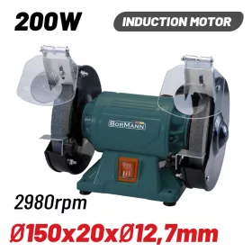   BORMANN Pro  Asztali kettös köszörűgép Φ150mm, 200W (BDT1510)
