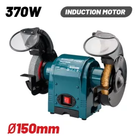   BORMANN Pro Asztali kettős köszörűgép 370 W, 150 mm, drótkoronggal (BDT1526)