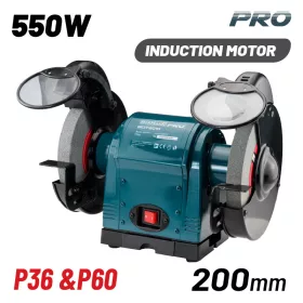   BORMANN Pro Asztali kettős köszörűgép 550W, 200mm, világítással (BDT2010)