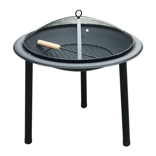 BORMANN ELITE kültéri tűz akna tűzrakáshoz 54x59 cm, acél lábakkal, pókhálós fedővel, fekete (BFT6001)
