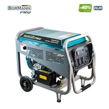   BORMANN Pro DÍZEL Áramfejlesztő generátor 5000W, 420cc, elektromos INDÍTÁS, AVR, belső akkumulátor (BGB9000)