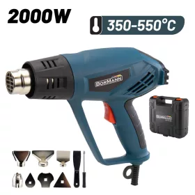   BORMANN Pro Hőlégfúvó 2000W, 2 fokozat, TARTOZÉKOKKAL (BHG2200)