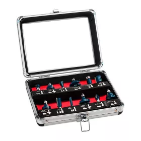   BORMANN Pro Felsőmaró kés készlet keményfém lapkákkal, 8 mm-es szárral, 12 részes (BHT1620)