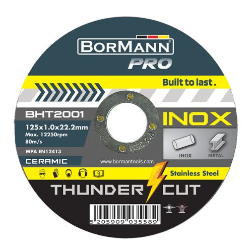 BORMANN Pro Kerámia vágókorong "THUNDER-CUT", INOX 125x1mm (10db) (BHT2001-10)