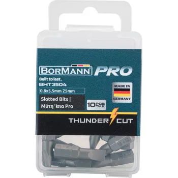   BORMANN Pro 10 részes csavarhúzó bit készlet  0,8x5,5 25mm 10 db (BHT3504)