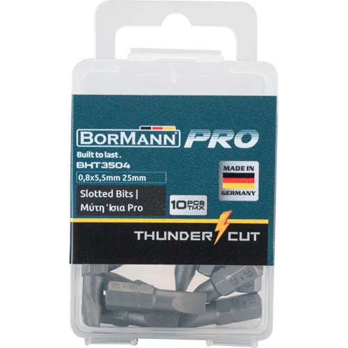 BORMANN Pro 10 részes csavarhúzó bit készlet  0,8x5,5 25mm 10 db (BHT3504)