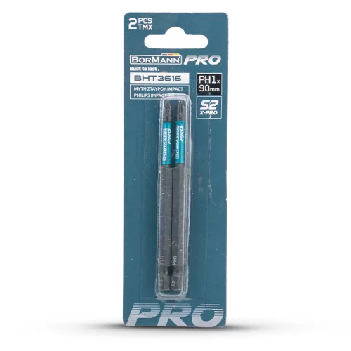 BORMANN Pro philips ütvecsavorozós  bit s2 x-pro ph1x90mm 2db (BHT3616-2)