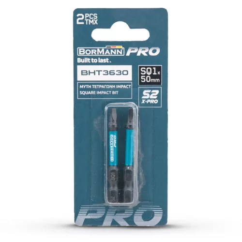 BORMANN Pro behajtó bit s2 x-pro sq1x50mm 2db (BHT3630-2)