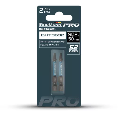 BORMANN Pro behajtó bit s2 x-pro sq2x50mm 2db (BHT3632-2)