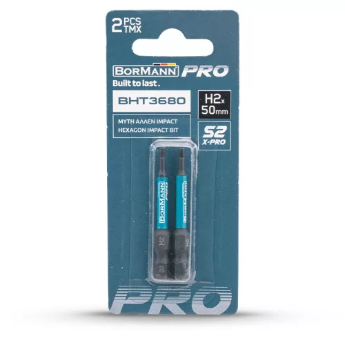 BORMANN Pro behajtó bit s2 x-pro h2x50mm 2db (BHT3680-2)