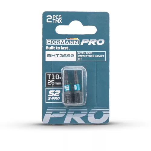 BORMANN Pro torx impact bit s2 x-pro t10x25mm 2db (BHT3692-2)