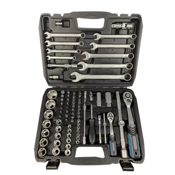   BORMANN Pro Dugókulcs készlet  racsnis hajtószárakkal,  (1/4" és 1/2") és Csillag-Villás készlettel , Crv, 82 db-os (BHT5120)