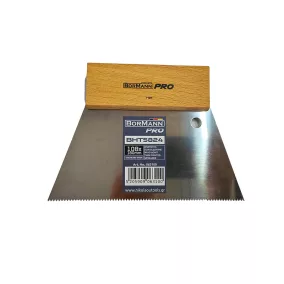   BORMANN Pro rozsdamentes acél csempe spatula 108x180x100mm finom fogazattal 2,4 mm (BHT5824)