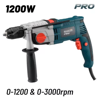   BORMANN Pro 2 sebességES ütvefúró 1200 W, 13mm gyorstokmány (BID1300)