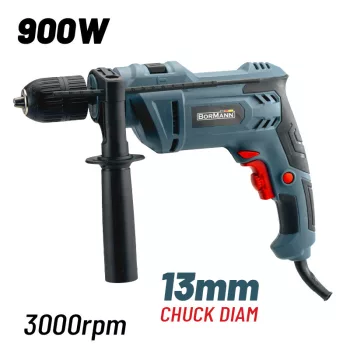   BORMANN Lite Ütvefúró 900W, 0-3000rpm, 0-4500 ütés/perc, 13mm gyorstokmány (BID6300)