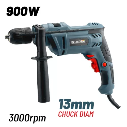 BORMANN Lite Ütvefúró 900W, 0-3000rpm, 0-4500 ütés/perc, 13mm gyorstokmány (BID6300)