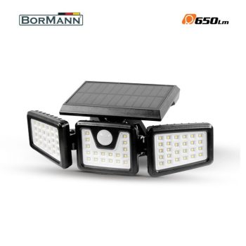   BORMANN Lite SOLAR biztonsági lámpa LED, 6,5W, VÍZÁLLÓ, napelemekkel: 5,5V/1,8W 6500K 1000Lu (BLF4000)