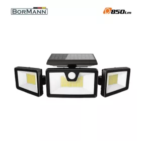   BORMANN SOLAR LIGHT LED VÍZÁLLÓ, NAPELEMES PANELLEL ÉS MOZGÁSÉRZÉKELŐVEL, HŐMÉRSÉKLET 6500K, 850Lumen, 120° (BLF4020)