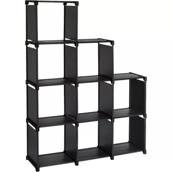   BORMANN ELITE 9 KOCKÁS KÖNYVES-POLC (SZÜRKE SZÖVETTEL) FÉM KERETTEL 125x30X125cm (BPC1510)