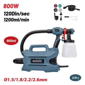   BORMANN HVLP festékszóró rendszer külön turbóegységgel, 800 W, 800 ml, 1200 ml/perc (BPG9110)