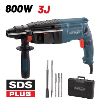   BORMANN Pro Fúró-Véső kalapács SDS-Plus befogás, 800W, Ütőerő: 3J +tartozékok (BPH3010)