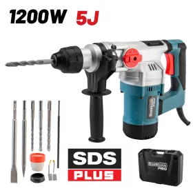   BORMANN Pro Fúrókalapács SDS-Plus 1200 W, 5 J, fúrószárakkal és vésőkkel (BPH3100)