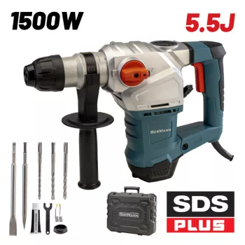   BORMANN Pro Fúró-vésőkalapács 1500W, SDS-Plus, 5,5J tartozékokkal (BPH4000)