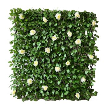   BORMANN ZÖLD FAL FEHÉR RÓZSÁVAL FA RÁCCSAL  2x1m (BPN1204)