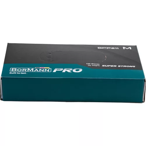 BORMANN Pro NITRIL EGYSZER HASZNÁLATOS GUMIKESZTYŰ FEKETE L, 100db (BPP212)