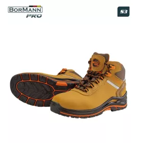   BORMANN Pro MUNKAVÉDELMI BAKANCS S3 BARNA, NUBUKK BŐR, VÍZÁLLÓ, 44-ES DESERT (BPP8212)