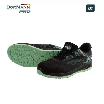   BORMANN Pro SPORTOS MUNKAVÉDELMI CIPŐ O1, FEKETE - KÉK, FLYKNIT/hálós, GRANADA MÉRET 42 (BPP8266)