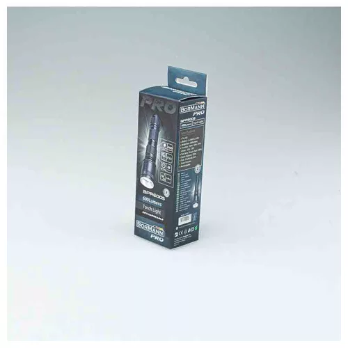 BORMANN Pro Zseblámpa 800 lm fényerővel, 2600 mAh Li-ion akkumulátorral, USB-töltéssel, IPX4 (BPR6005)