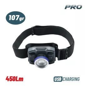   BORMANN Pro Fejlámpa 450 lm, 2000 mAh akkumulátorral, piros és villogó fénnyel, akár 80 óra üzemidővel (BPR6031)