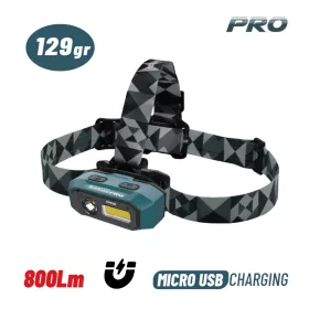   BORMANN Pro Fejlámpa mozgásérzékelős kapcsolással, 1000 lm, 2200 mAh Li-ion akkumulátorral, IP54 (BPR6065)