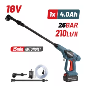   BORMANN Pro Akkus magasnyomású mosó 20 V, 25 bar, 4 Ah akkuval és töltővel (BPW1100)