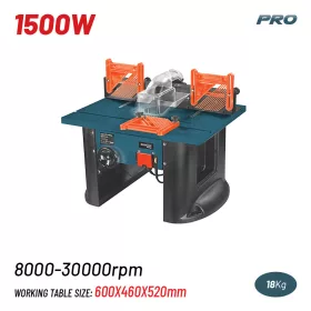   BORMANN Pro Felsőmaró asztal 1500 W, 600 × 460 mm, 0–40 mm munkamagassággal (BRT1500)