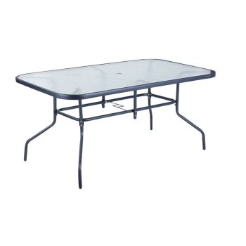   BORMANN Lite Kerti asztal, fém KERET ÜVEG lappal, 150x90x72cm (BSP1140)