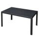 BORMANN KÜLTÉRI ASZTAL, FEKETE ÜVEG ÉS SZÜRKE ALUMÍNIUM, 150x90x72cm (BSP1156)