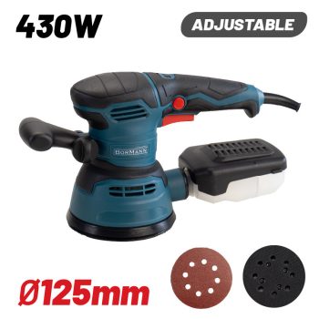   BORMANN Lite Excenter csiszoló 430W 125mm, 4000-13500rpm, porgyűjtős (BSS2470)